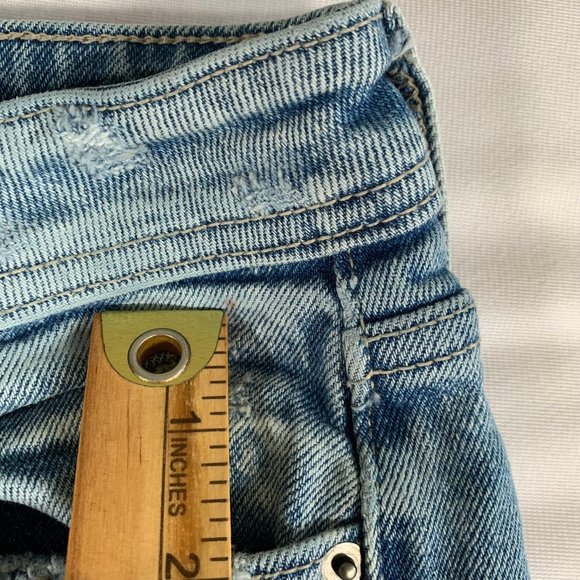 WINDSOR WOMENS SIZE 3 DENIM DISTRESSED BLUE SKINNY JEANS KNEE CASUAL TAPERED - Picture 12 of 15